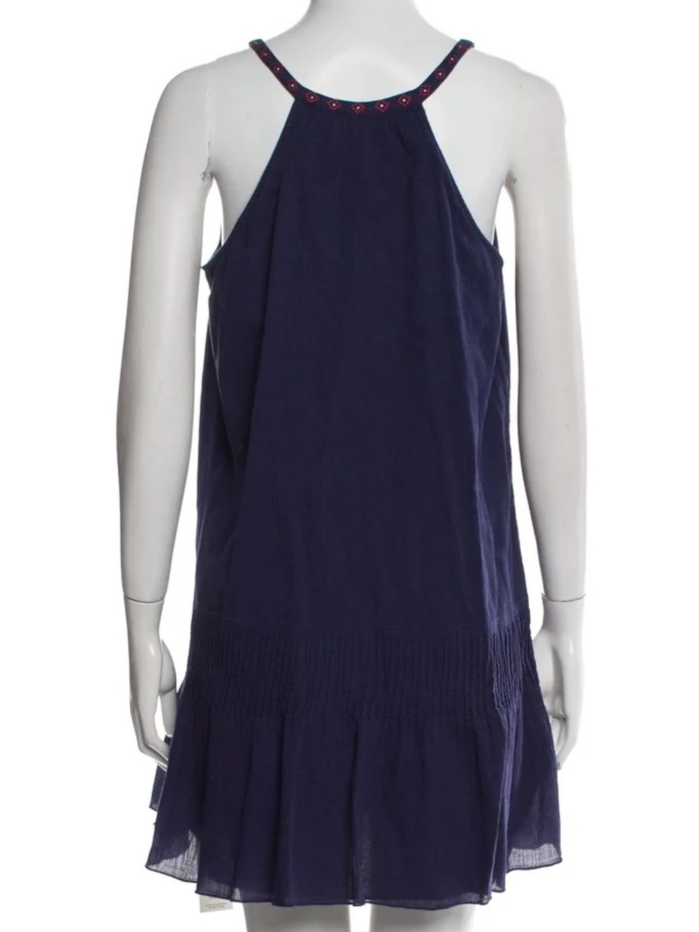 Saks 5th Avenue CARDIGAN by Lynne Hiriak Navy Embroidered Tassel Halter Dress - Picture 7 of 9